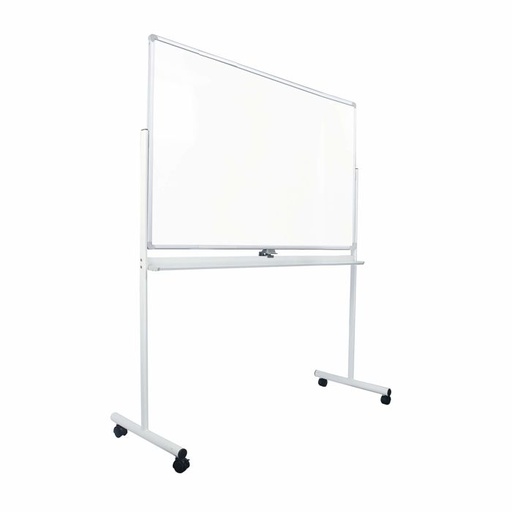 Magnetisk whiteboard på hjul, vendbar, hvid, ECO, låsbare hjul, flere størrelser, med pennebakke, (1 stk.)