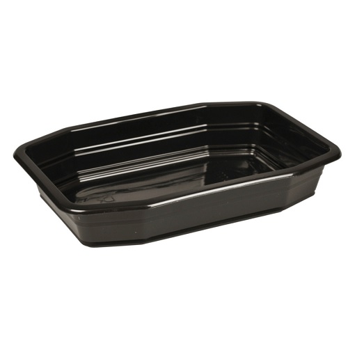 [10779] Plastbakke, Duni, 21,5x14,8x4cm, 840 ml, sort, PP, 1-rums, Duni, (328 stk.)