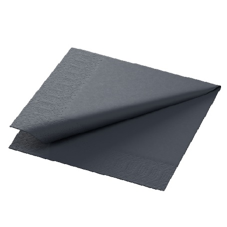 [10777] Frokostserviet, sort , 2-lags, 1/4 fold, 33x33cm, nyfiber, (2.400 stk.)