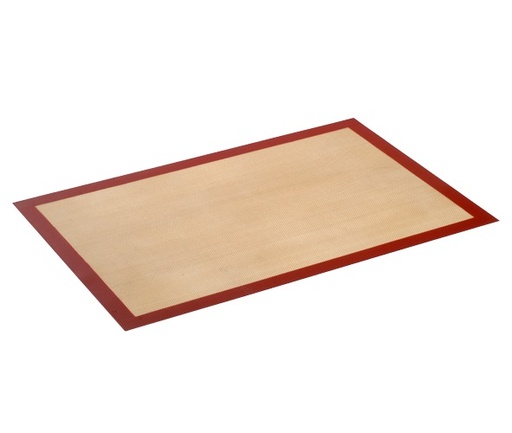 [21013] Bagemåtte i silikone, 58,5x38,5cm, non stick, lysebrun/rød, Nostik, (1 stk.)