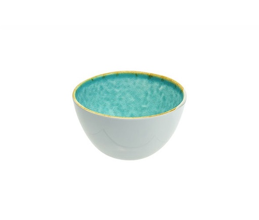 [21039] Salatskål, Ø14x8,5cm, melamin, hvid/grønblå, ubrydelig, LAGUNA AZZURRO, (1 stk.)