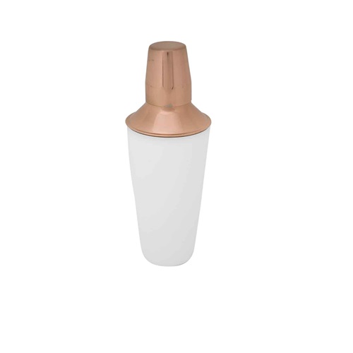 [21094] Drinkshaker, 750ml, Ø9,5x26cm, hvid/kobber, metal, (1 stk.)