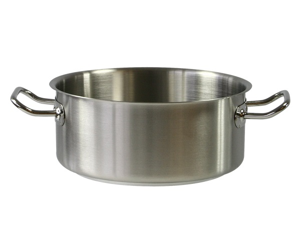 Lav gryde, kogegryde, 4,25l, Ø24x10,5cm, rustfri stål, uden låg, til alle varmeplader, (1 stk.)