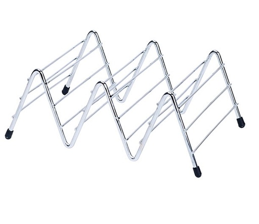 [21161] Tacoholder, stand til 2 stk, 14x22x8,3cm, krom, metal, (1 stk.)