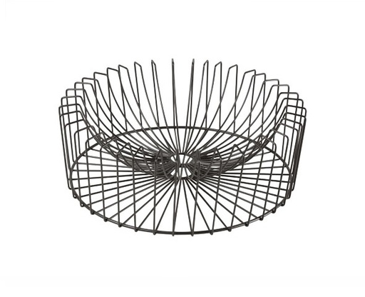 [21164] Frugtskål, rund, sort, krom, Ø33x12cm, ORBIT, (1 stk.)