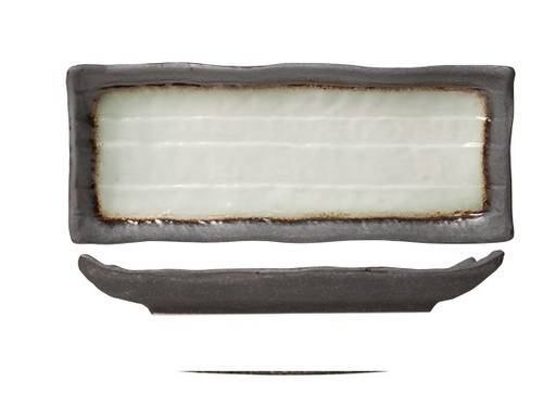 [21367] Serveringsfad, 11x28cm, rektangulær, porcelæn, STONE, (1 stk.)