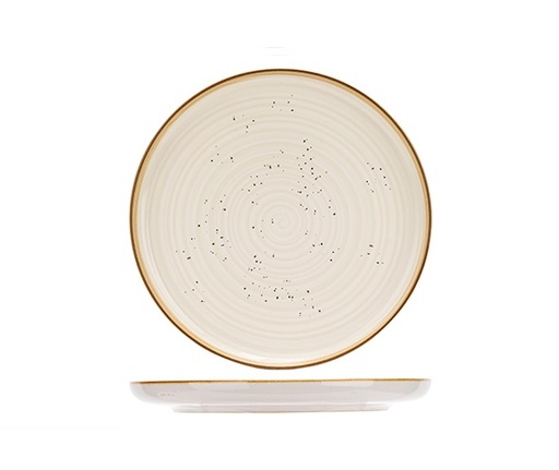 [21394] Middagstallerken, stentøj, rund, Ø27cm, cremefarvet, BALTIC, (6 stk.)