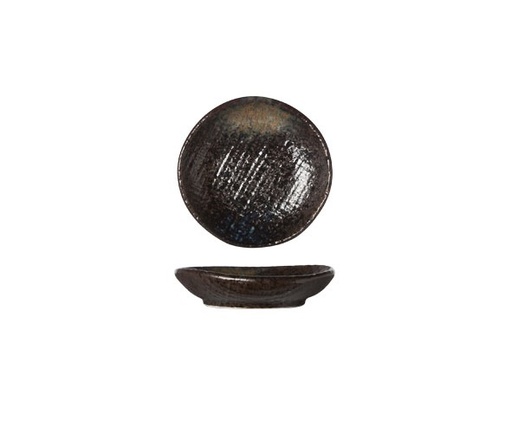 [21449] Tallerken, Ø8cm, rund, sort, stentøj, YORU, (12 stk.)