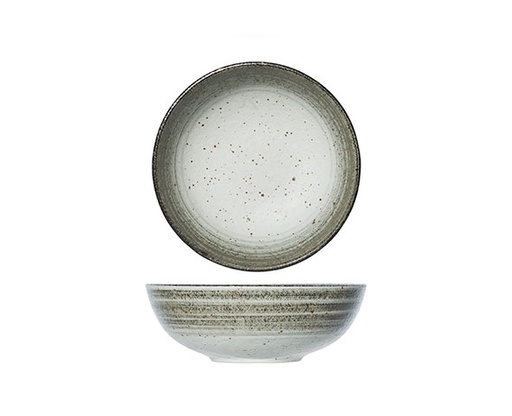 [21520] Skål, hvid/natur-farvet, Ø11x4,3cm, stentøj, SPLENDIDO, (6 stk.)