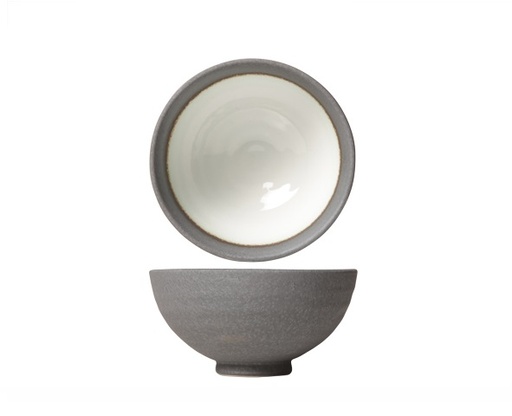 [21543] Skål, Ø11x5,5cm, porcelæn, grå/hvid, STONE, (6 stk.)