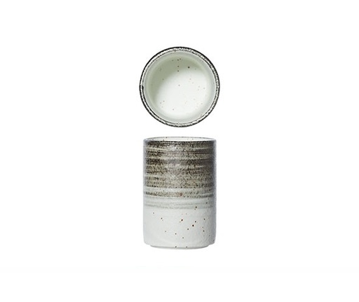 [21544] Krus uden hank, 17cl, Ø6,5x9,5cm, hvid/natur-farvet, stentøj, SPLENDIDO, (4 stk.)