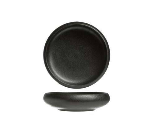 [21565] Serveringsskål, Ø15x4cm, rund, sort, stentøj, FUNDIDO, (3 stk.)