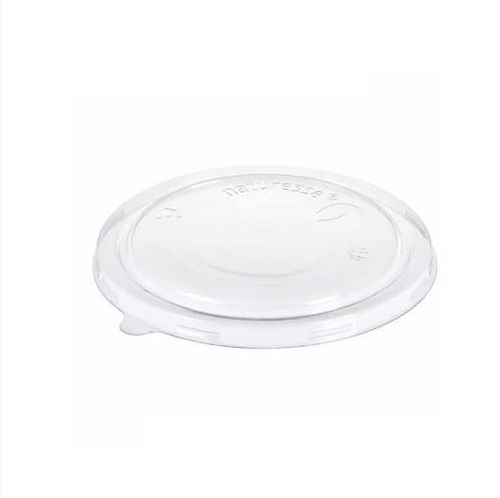 Plastlåg, Ø15cm, rund, bionedbrydelig PLA, klar, til Salatskål, (300 stk.)