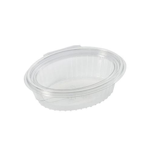 [22108] Salatbakke, 250 ml, Clearshow, 150x112x45 mm, oval, hængslet låg, RPET, Klar, (800 stk.)