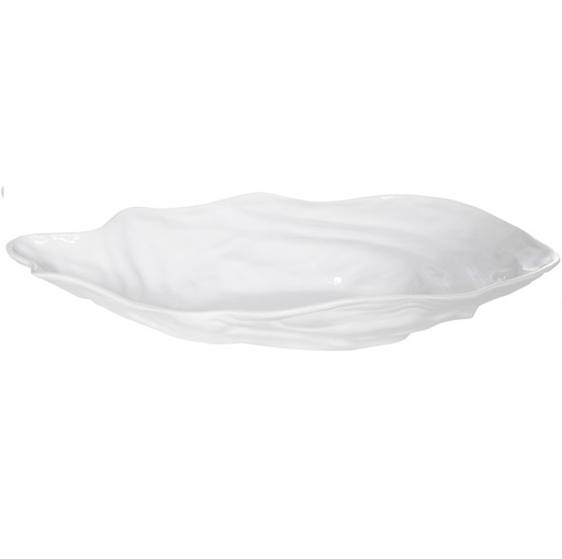 [22181] Østerstallerken, Ø44x27x7,8cm, hvid, porcelæn, (2 stk.)