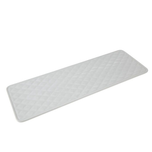 [22195] Fladt kagefad i glas, 40,3x14x0,8cm, aflangt, hvid, porcelæn, diamant mønster, (3 stk.)