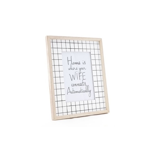 [22212] Billedramme, 21,5x2x26,5cm, hvid og sort tern, træ, (4 stk.)