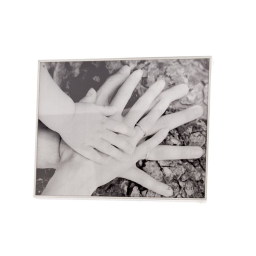 [22215] Billedramme, 21x26x4cm, billede 20x25cm, hvid, træ, CUBE, (1 stk.)