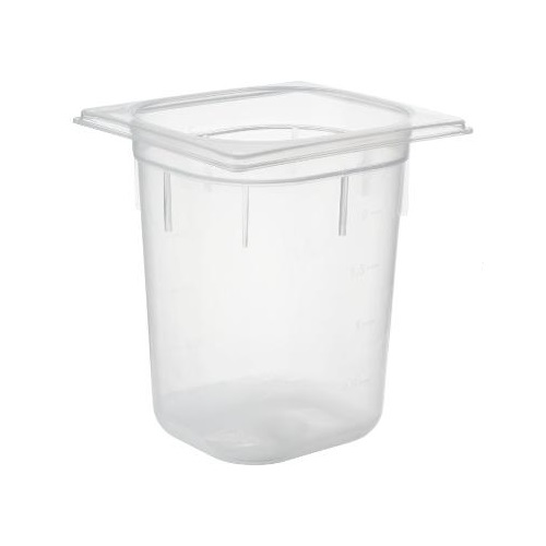[22536] Plastkantine, 1/6 GN, 2,5 L, 17,6x16,2x20 cm, polypropylen, Klar, (1 stk.)