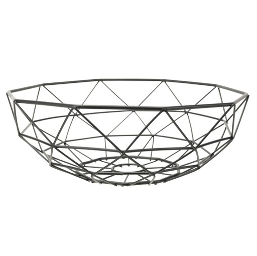 [22667] Frugtskål, Ø27,5x27,5x9cm, metal, sort, VIDAR, (1 stk.)