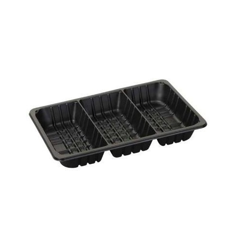 [22746] Kødbakke, 3-rums, P2333-3S, 3x710ml, PP, sort, (164 stk.)