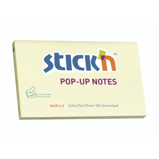 [22767] Stick notes, Z-notes, Stick'N, gul, 76x127mm, (12 pakker á 100 ark)