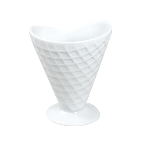 [23065] Isskål, vaffel-design, Ø9x11cm, porcelæn, (3 stk.)