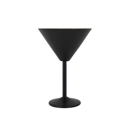 [23095] Martiniglas, 35cl, sølv/sort, metal, (6 stk.)