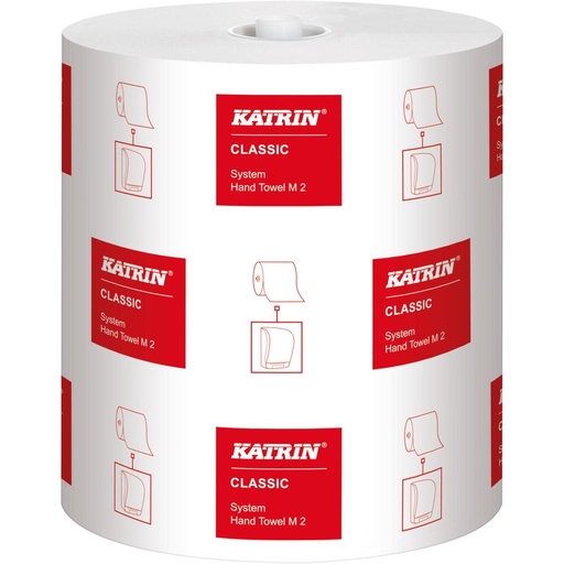 [27485] Håndklæderulle, Katrin Classic system, 2-lags, 170m x 21 x Ø19cm, hvid, blandingsfibre, 58198, (6 stk.)