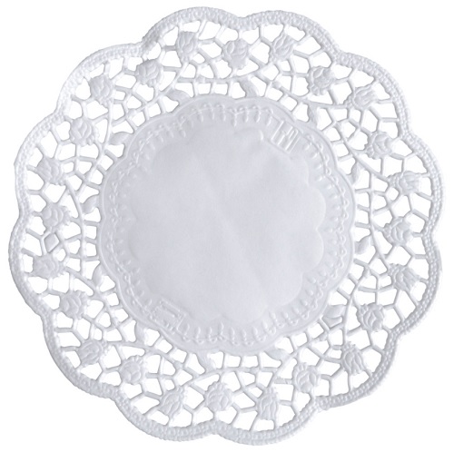 [10726] Kagepapir, Ø14cm, 40 g/m2, hvid, papir, udhugget, rund, (500 stk.)