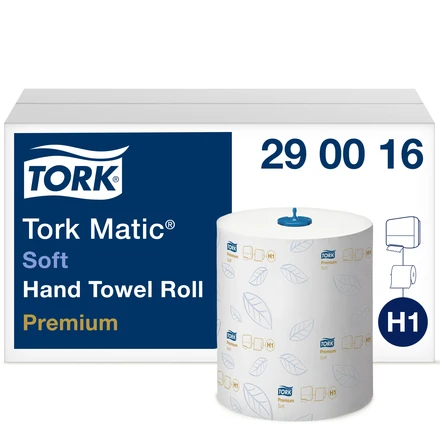 [27890] Håndklæderulle, 100m, 2-lags, Matic, blød, Tork Premium, H1, 290016, (6 stk.)