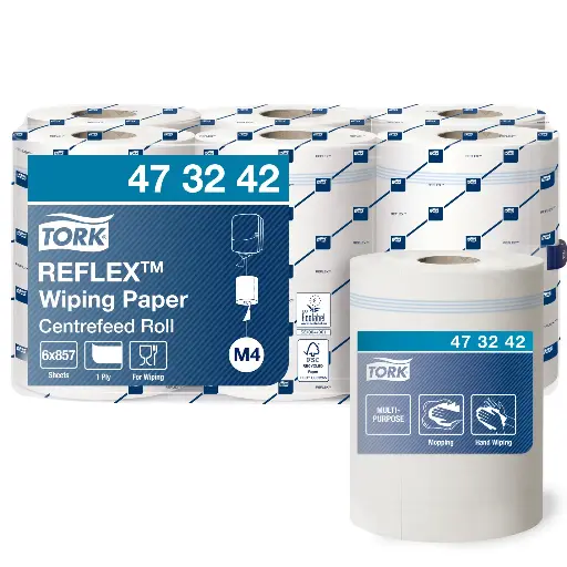 [30644] Håndklæderulle, Reflex,  hvid, 300m, Advanced, M4, 473242, Tork, (6 Stk.)