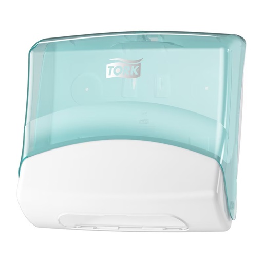 [27969] Dispenser, Top-Pack, hvid/Turkis, W4, 654000, Tork, (1 stk.)