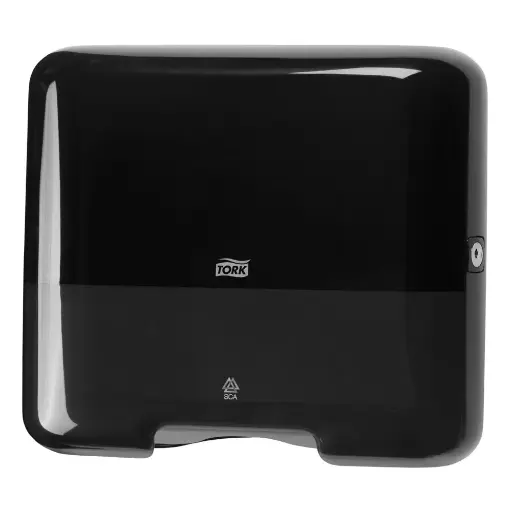 [28004] Papirdispenser til håndklædeark, Singlefold/C-Fold, Mini, sort, H3, 553108, Tork, (1 stk.)