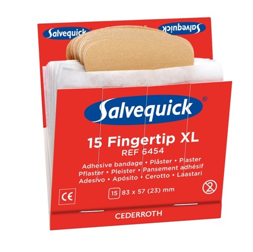 [28036] Fingerspidsplaster, Salvequick, XL, 6454, (1 pakke á 6 stk.)