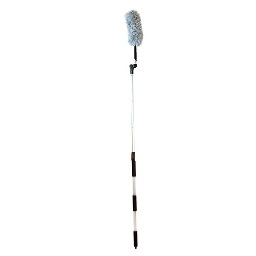[28298] Afstøver på teleskopstang, 139-206cm, lang, grå, One-Touch, mikrofiber, (1 stk.)