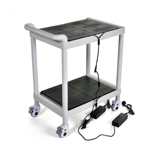 [28540] LED-oplader t/ 24 lamper, vogn, 45x65x90cm, grå, DUNI, (1 stk.)