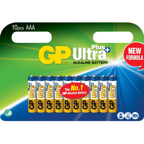 [10717] Batteri, GP Ultra Plus, Alkaline, AAA, 1,5V, (10 stk.)