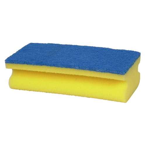 [10714] Skuresvamp, 15x7cm, blå, nylon/polyester/polyether, medium skureeffekt, (10 stk.)