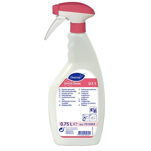 [30031] Rengøring af rustfrit stål, Suma Inox D7.1, 750ml, (1 stk.)