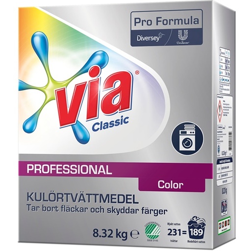 [30059] Vaskepulver t/farve, Via Pro Formula Color S, 8.32kg, (1 stk.)