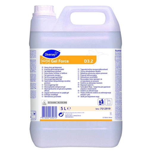 [30082] Ovn- og grillrens, gel, Suma Gel Force D3.2, 5L, (1 stk.)
