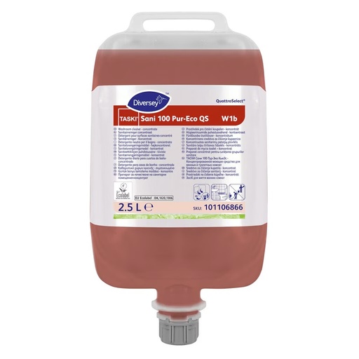 [30100] Sanitetsrengøring t/ QuattroSelect, TASKI Sani 100 Pur-Eco QS W1b, 2.5L, (1 stk.)