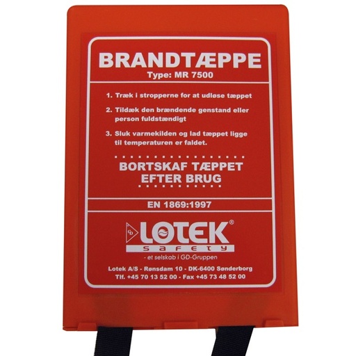 [30253] Brandtæppe, 180x120 cm, max 550 grader, (1 stk.)
