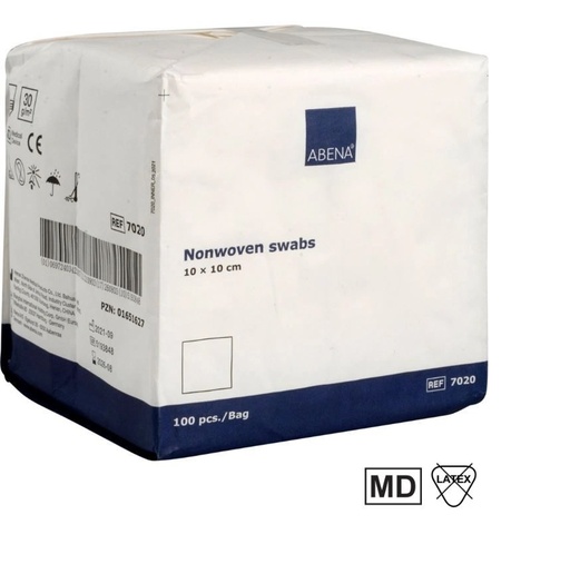 [32128] Nonwoven kompres, 4-lags, 10x10cm, hvid, nonwoven, usteril, engangs, (5000 stk.)