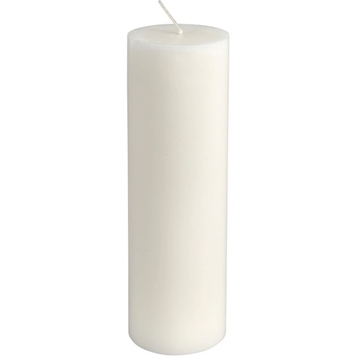 [32164] Bloklys, 20cm, Ø6cm, hvid, 60 timer, stearin, 100 % stearin, (12 stk.)