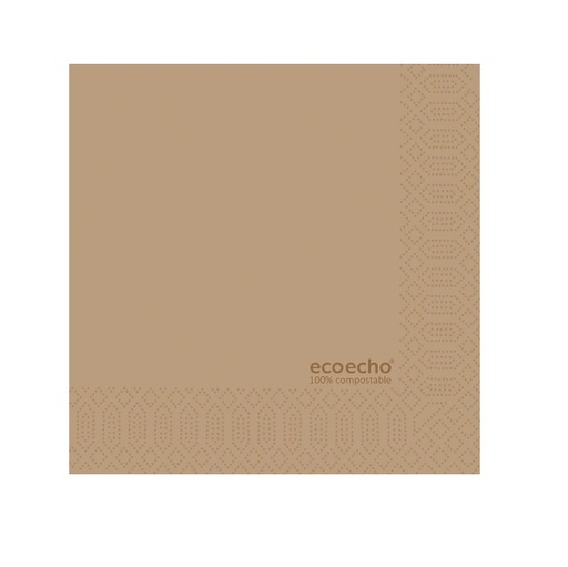 [32174] Kaffeserviet, Duni Ecoecho, 2-lags, 1/4 fold, 24x24cm, brun, nyfiber, (2400 stk.)