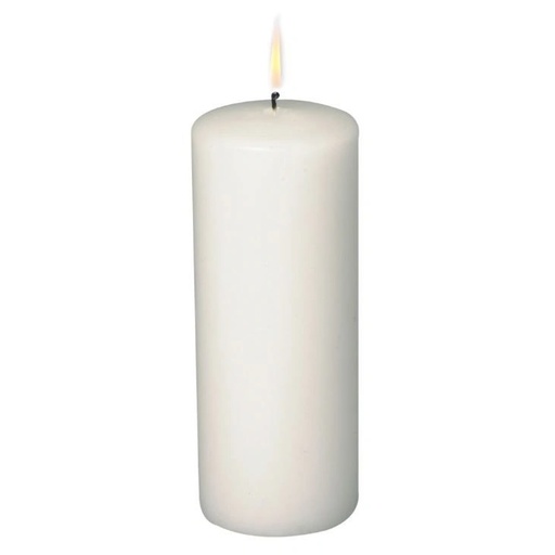[32184] Bloklys, 18cm, Ø7cm, hvid, 80 timer, paraffin, (12 stk.)