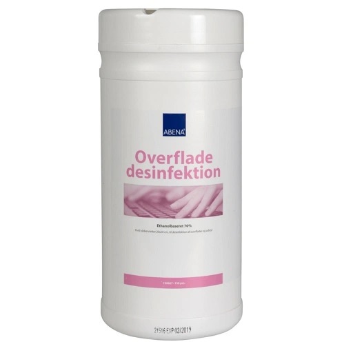 [32195] Desinfektionsservietter til overflader, 70% ethanol, dispenserbox med 150 servietter, (6 stk.)