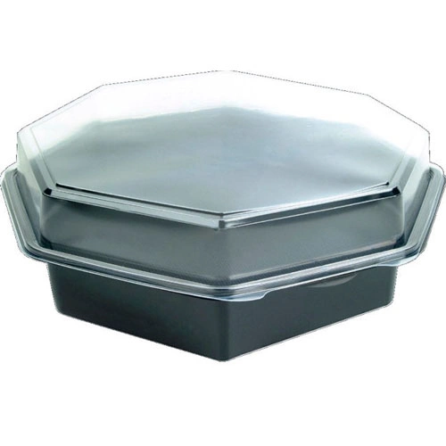 [32292] Bakke, Octaview, PS, sort/transparent, 30,5x30,5x8cm, (75 stk.)